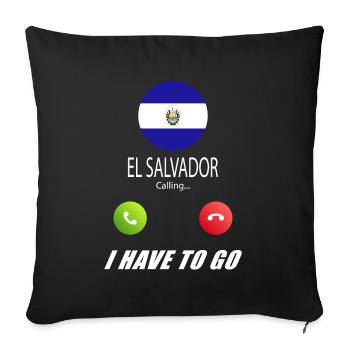 El Salvador calls lusiger flags saying - Sofa pillowcase 17,3'' x 17,3'' (45 x 45 cm) - black - Front