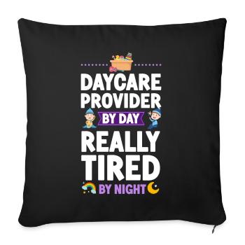 Childcare Daycare Provider Teacher - Sofakissenbezug 45 x 45 cm - Schwarz - Vorne
