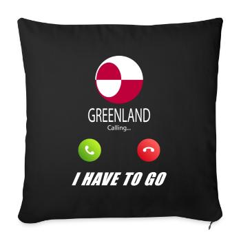Le Groenland appelle les drapeaux lusiger slogan - Housse de coussin décorative 45 x 45 cm - noir - Devant