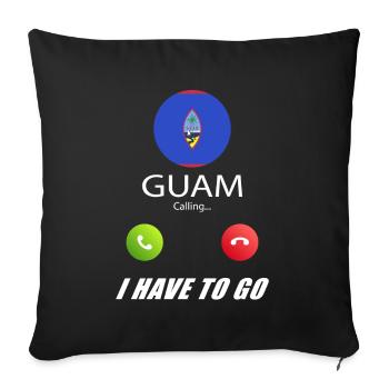 Guam appelle les drapeaux Lusiger en disant - Housse de coussin décorative 45 x 45 cm - noir - Devant