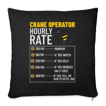 Crane Operator Construction Worker Crane Tower Training - Sofa pillowcase 17,3'' x 17,3'' (45 x 45 cm) - black - Front