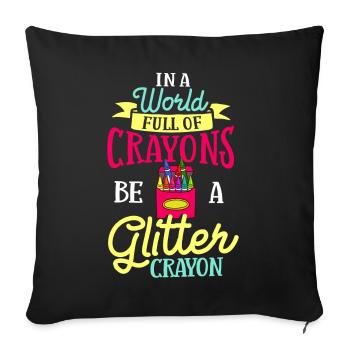 Crayon Box Colored Pencil Wax Case Wax Crayon - Sofa pillowcase 17,3'' x 17,3'' (45 x 45 cm) - black - Front
