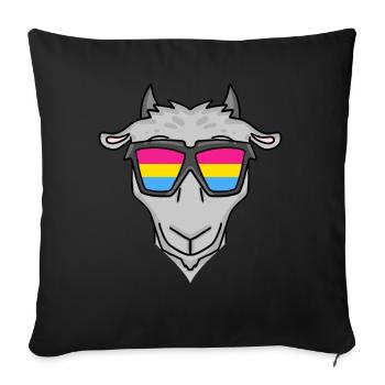 Pansexual Goat Gift - Sofa pillowcase 17,3'' x 17,3'' (45 x 45 cm) - black - Front
