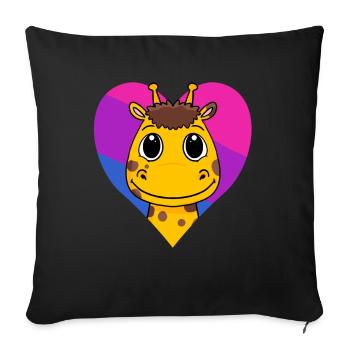 Bisexuell Giraffe Geschenk - Sofakissenbezug 45 x 45 cm - Schwarz - Vorne