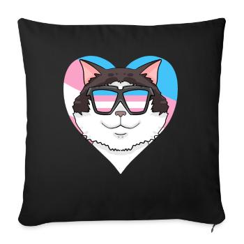 Transgenre Transsexuel Ragdoll Cat Gift - Housse de coussin décorative 45 x 45 cm - noir - Devant