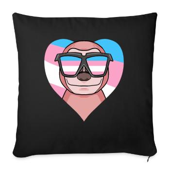 Transgender Transsexual Sloth Gift - Sofa pillowcase 17,3'' x 17,3'' (45 x 45 cm) - black - Front