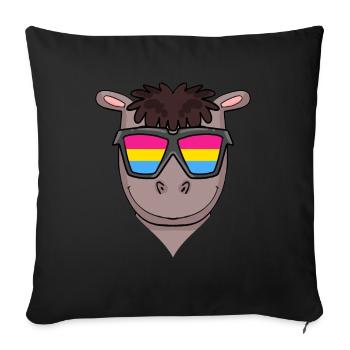 Pansexual Horse Gift - Sofa pillowcase 17,3'' x 17,3'' (45 x 45 cm) - black - Front