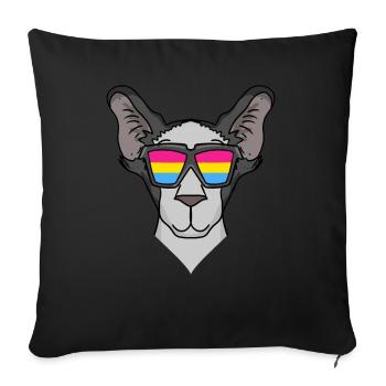Pansexual Oriental Shorthair - Cat - Sofa pillowcase 17,3'' x 17,3'' (45 x 45 cm) - black - Front