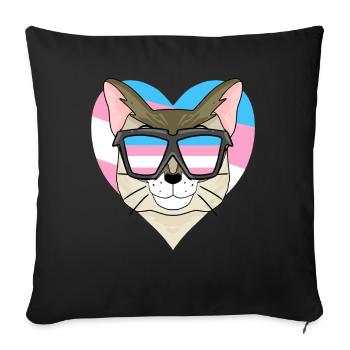 Transgenre Transsexuel Singaporea Cat Gift - Housse de coussin décorative 45 x 45 cm - noir - Devant