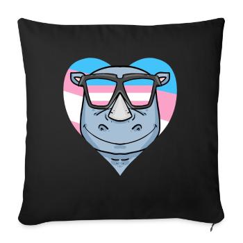 Transgender Transsexual Rhino Gift - Sofa pillowcase 17,3'' x 17,3'' (45 x 45 cm) - black - Front