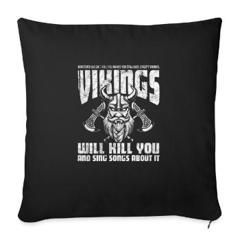 Wikinger - Sofakissenbezug 45 x 45 cm - Schwarz - Vorne