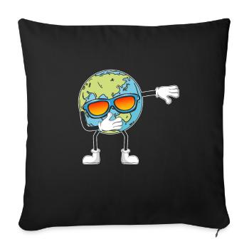 Earth Dab Dance Earth Day Dabbing Planet Funny - Sofa pillowcase 17,3'' x 17,3'' (45 x 45 cm) - black - Front