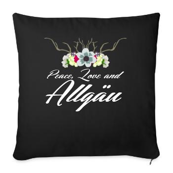 Allgäu Allgäuerin Allgäuer - Sofakissenbezug 45 x 45 cm - Schwarz - Vorne