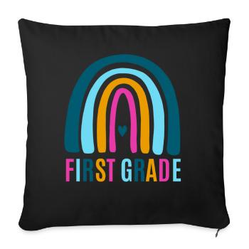 First grade teachers back to school - Sofa pillowcase 17,3'' x 17,3'' (45 x 45 cm) - black - Front