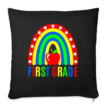 First grade teachers back to school - Sofa pillowcase 17,3'' x 17,3'' (45 x 45 cm) - black - Front