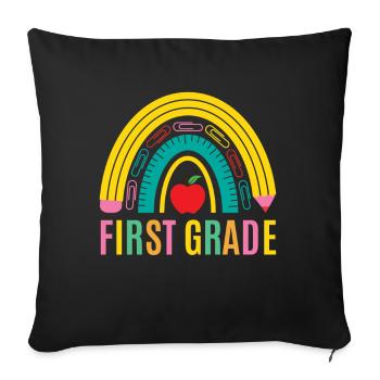 First grade teachers back to school - Sofa pillowcase 17,3'' x 17,3'' (45 x 45 cm) - black - Front