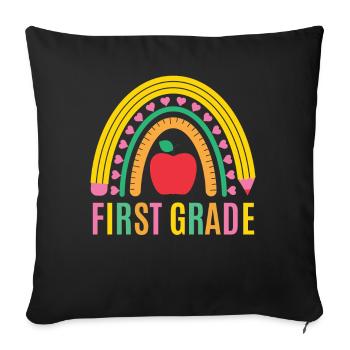 First grade teachers back to school - Sofa pillowcase 17,3'' x 17,3'' (45 x 45 cm) - black - Front
