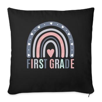 First grade teachers back to school - Sofa pillowcase 17,3'' x 17,3'' (45 x 45 cm) - black - Front