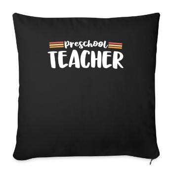 Retro Vorschullehrer Matching 70s Vintage Back - Sofakissenbezug 45 x 45 cm - Schwarz - Vorne