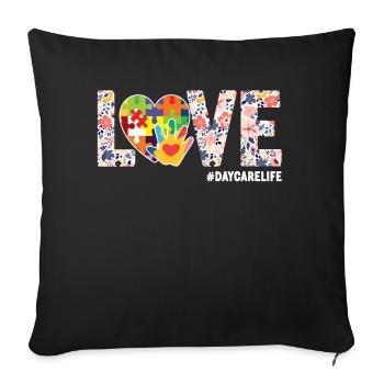 Childcare Daycare Provider Teacher - Sofa pillowcase 17,3'' x 17,3'' (45 x 45 cm) - black - Front
