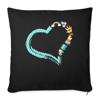 Childcare Daycare Provider Teacher - Sofa pillowcase 17,3'' x 17,3'' (45 x 45 cm) - black - Front