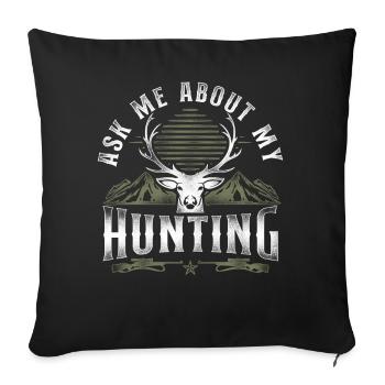 Cerf Chasse Cerf Chasseur Vintage - Housse de coussin décorative 45 x 45 cm - noir - Devant