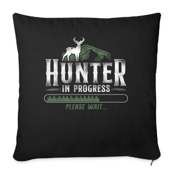Buck Deer Hunting Hunter Vintage - Housse de coussin décorative 45 x 45 cm - noir - Devant
