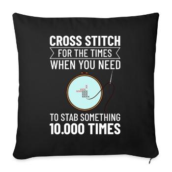 Cross Stitch Pattern Cross Stitch Needles Embroidery Weaving - Sofa pillowcase 17,3'' x 17,3'' (45 x 45 cm) - black - Front