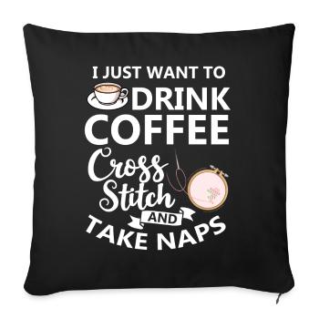 Cross Stitch Pattern Cross Stitch Needles Embroidery Weaving - Sofa pillowcase 17,3'' x 17,3'' (45 x 45 cm) - black - Front