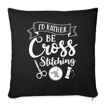 Cross Stitch Pattern Cross Stitch Needles Embroidery Weaving - Sofa pillowcase 17,3'' x 17,3'' (45 x 45 cm) - black - Front