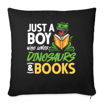 Dinosaur Book Read Dino Read Funny Readers - Sofa pillowcase 17,3'' x 17,3'' (45 x 45 cm) - black - Front