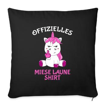 Offizielles Miese Laune Shirt - Sofakissenbezug 45 x 45 cm - Schwarz - Vorne