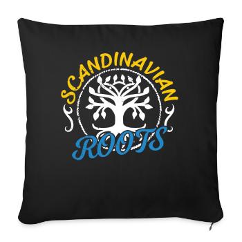 Scandinavian roots Swedish Scandinavia - Sofa pillowcase 17,3'' x 17,3'' (45 x 45 cm) - black - Front
