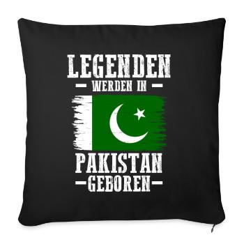 Pakistan Pakistaner Pakistanisches - Sofakissenbezug 45 x 45 cm - Schwarz - Vorne