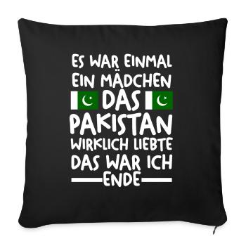 Pakistan Pakistaner Pakistanisches - Sofakissenbezug 45 x 45 cm - Schwarz - Vorne