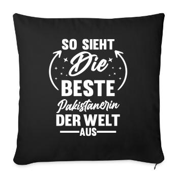 Pakistan Pakistanerin Pakistanisches - Sofakissenbezug 45 x 45 cm - Schwarz - Vorne