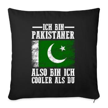 Pakistan Pakistaner Pakistanisches - Sofakissenbezug 45 x 45 cm - Schwarz - Vorne