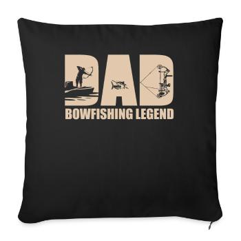 Bogenfischer Papa - Sofakissenbezug 45 x 45 cm - Schwarz - Vorne