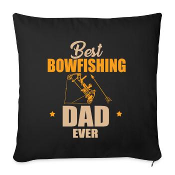 Bester Bogenfischer Papa - Sofakissenbezug 45 x 45 cm - Schwarz - Vorne