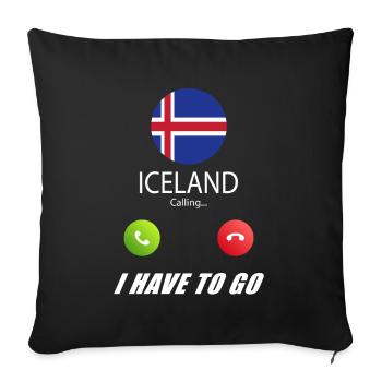 Iceland calls lusiger flags saying - Sofa pillowcase 17,3'' x 17,3'' (45 x 45 cm) - black - Front