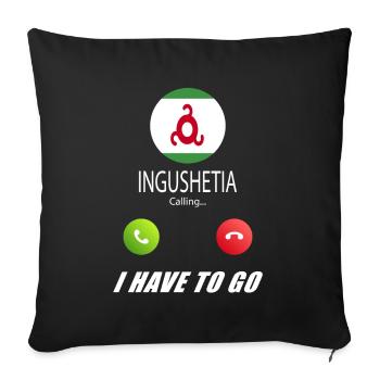 L’Ingouchie appelle les drapeaux Lusiger à dire - Housse de coussin décorative 45 x 45 cm - noir - Devant