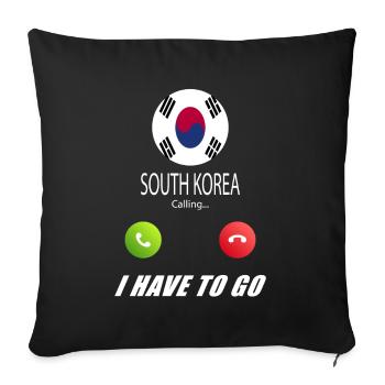 La Corée du Sud qualifie de slogan les drapeaux lusiger - Housse de coussin décorative 45 x 45 cm - noir - Devant