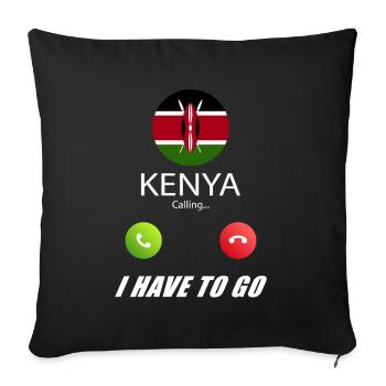Le Kenya appelle les drapeaux lusiger en disant - Housse de coussin décorative 45 x 45 cm - noir - Devant