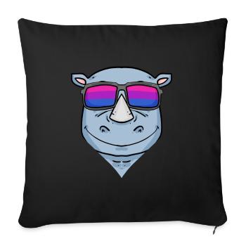 Bisexuell Nashorn Geschenk - Sofakissenbezug 45 x 45 cm - Schwarz - Vorne