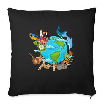 Animals Day Save Animals Earth Animal Lovers - Sofa pillowcase 17,3'' x 17,3'' (45 x 45 cm) - black - Front