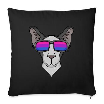 Bisexual Oriental Shorthair Cat Gift - Sofa pillowcase 17,3'' x 17,3'' (45 x 45 cm) - black - Front