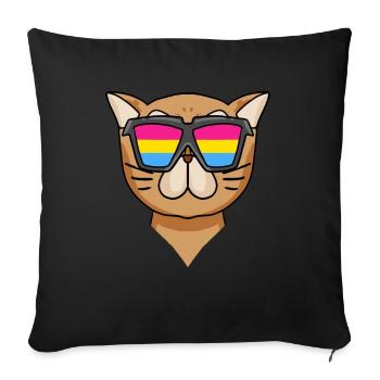 Cat RainbowwPansexual Persian Cat - Sofa pillowcase 17,3'' x 17,3'' (45 x 45 cm) - black - Front