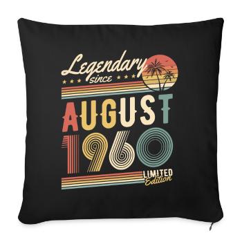 Légendaire depuis août 1960 Édition limitée - Housse de coussin décorative 45 x 45 cm - noir - Devant