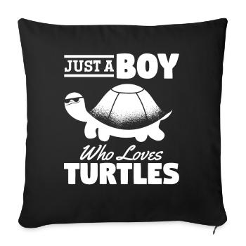 Turtle Lovers Sea Turtle - Just one - Sofa pillowcase 17,3'' x 17,3'' (45 x 45 cm) - black - Front
