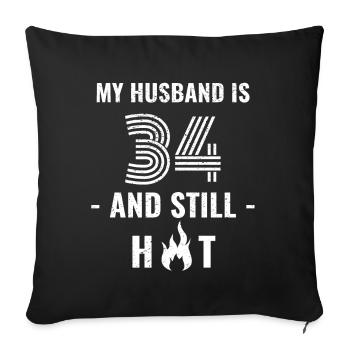 34 years birthday husband - Sofa pillowcase 17,3'' x 17,3'' (45 x 45 cm) - black - Front